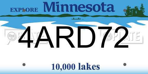 4ARD72 Minnesota License Plate