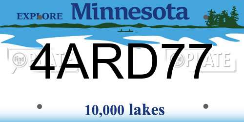 4ARD77 Minnesota License Plate