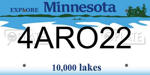 4ARO22 Minnesota License Plate
