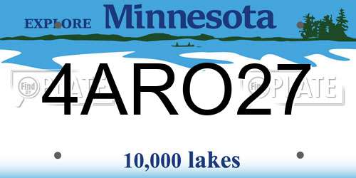 4ARO27 Minnesota License Plate