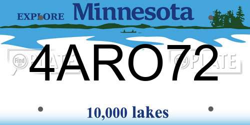 4ARO72 Minnesota License Plate