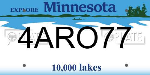 4ARO77 Minnesota License Plate