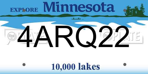 4ARQ22 Minnesota License Plate