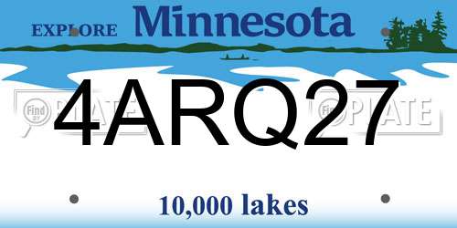 4ARQ27 Minnesota License Plate