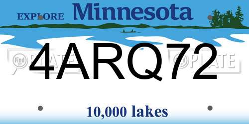 4ARQ72 Minnesota License Plate