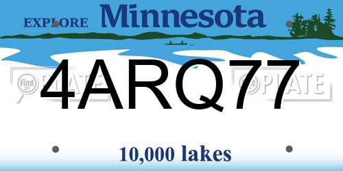 4ARQ77 Minnesota License Plate