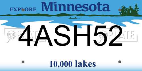 4ASH52 Minnesota License Plate