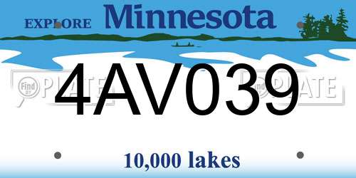 4AV039 Minnesota License Plate