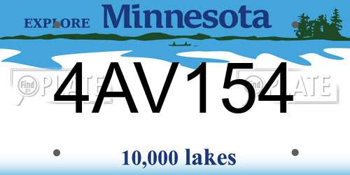 4AV154 Minnesota License Plate