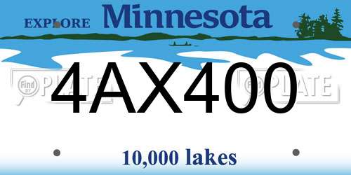 4AX400 Minnesota License Plate