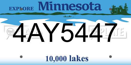 4AY5447 Minnesota License Plate
