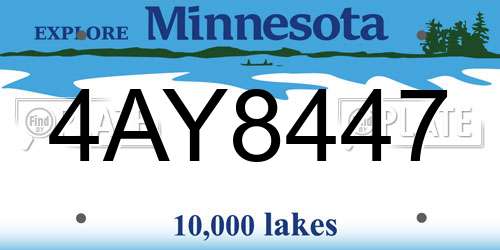 4AY8447 Minnesota License Plate