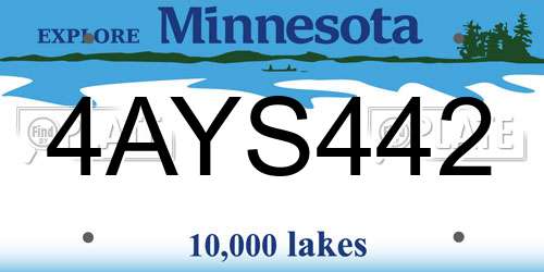 4AYS442 Minnesota License Plate