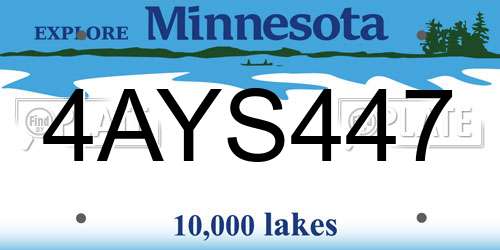4AYS447 Minnesota License Plate