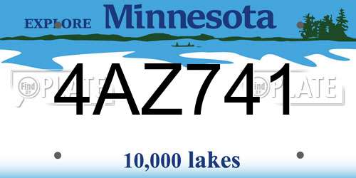 4AZ741 Minnesota License Plate