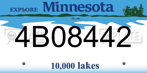 4B08442 Minnesota License Plate