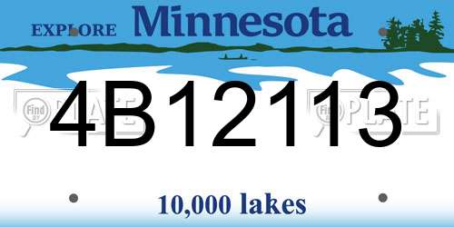 4B12113 Minnesota License Plate