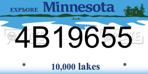 4B19655 Minnesota License Plate