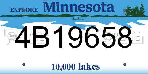4B19658 Minnesota License Plate