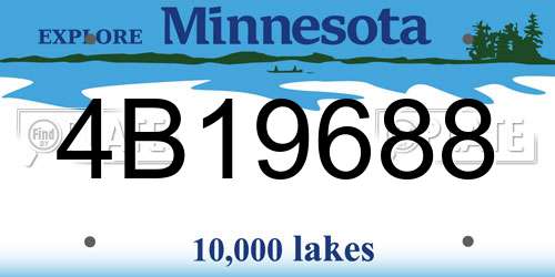 4B19688 Minnesota License Plate