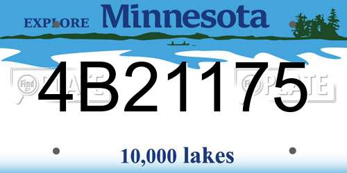 4B21175 Minnesota License Plate