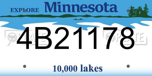 4B21178 Minnesota License Plate