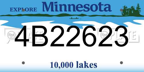 4B22623 Minnesota License Plate