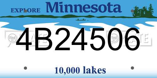 4B24506 Minnesota License Plate