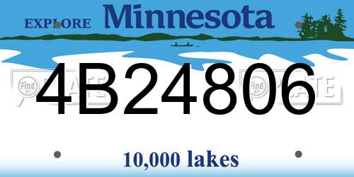 4B24806 Minnesota License Plate