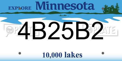 4B25B2 Minnesota License Plate