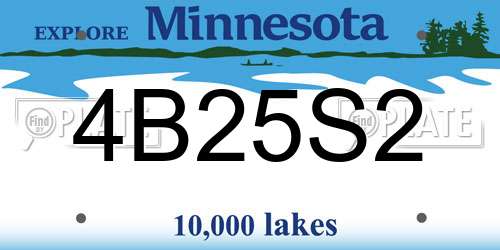 4B25S2 Minnesota License Plate