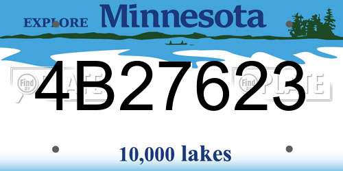 4B27623 Minnesota License Plate