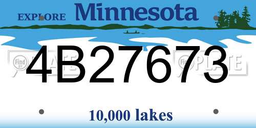 4B27673 Minnesota License Plate