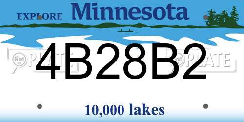 4B28B2 Minnesota License Plate