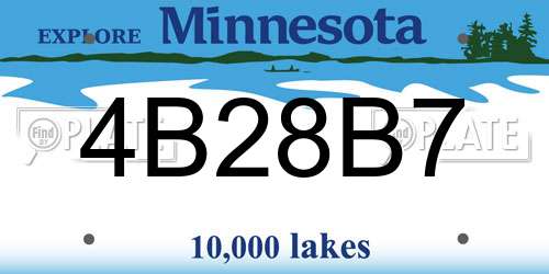 4B28B7 Minnesota License Plate