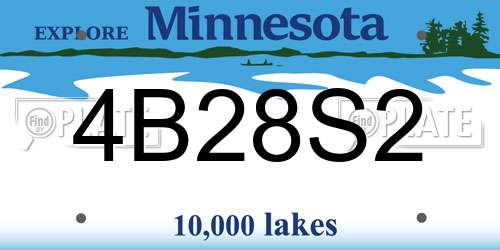 4B28S2 Minnesota License Plate