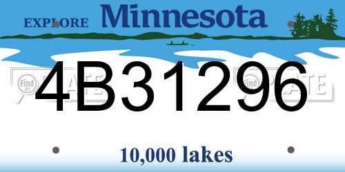 4B31296 Minnesota License Plate