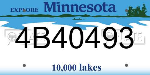 4B40493 Minnesota License Plate
