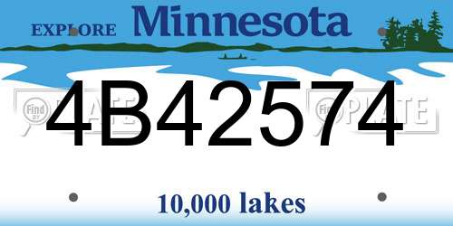 4B42574 Minnesota License Plate