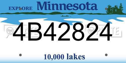 4B42824 Minnesota License Plate