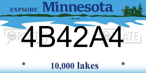 4B42A4 Minnesota License Plate