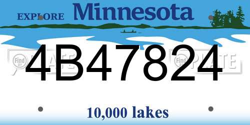 4B47824 Minnesota License Plate