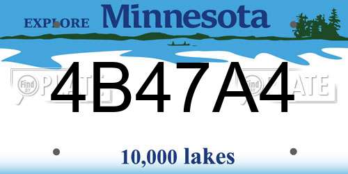 4B47A4 Minnesota License Plate