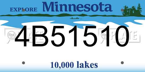 4B51510 Minnesota License Plate