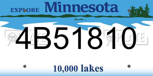 4B51810 Minnesota License Plate