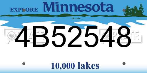 4B52548 Minnesota License Plate