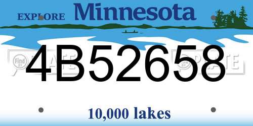 4B52658 Minnesota License Plate