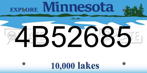 4B52685 Minnesota License Plate