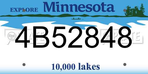 4B52848 Minnesota License Plate