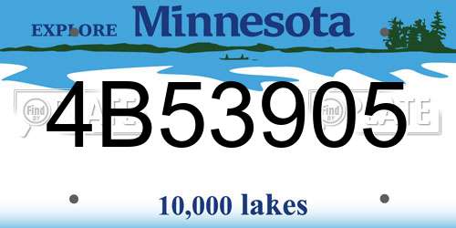 4B53905 Minnesota License Plate